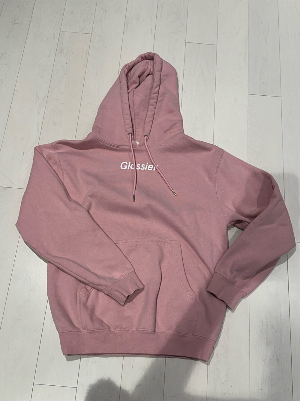 Glossier women’s Crewneck Hoodie - Dusty Pink size Small